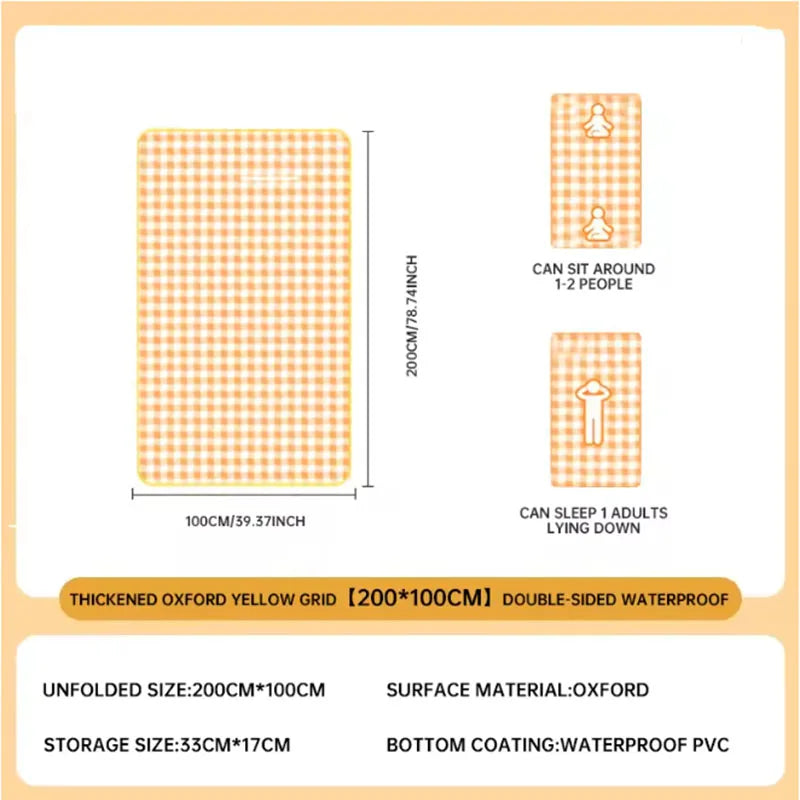 Folding Camping Mat Waterproof Sandproof Outdoor Picnic Blanket Large Beach Tent Travel Mat