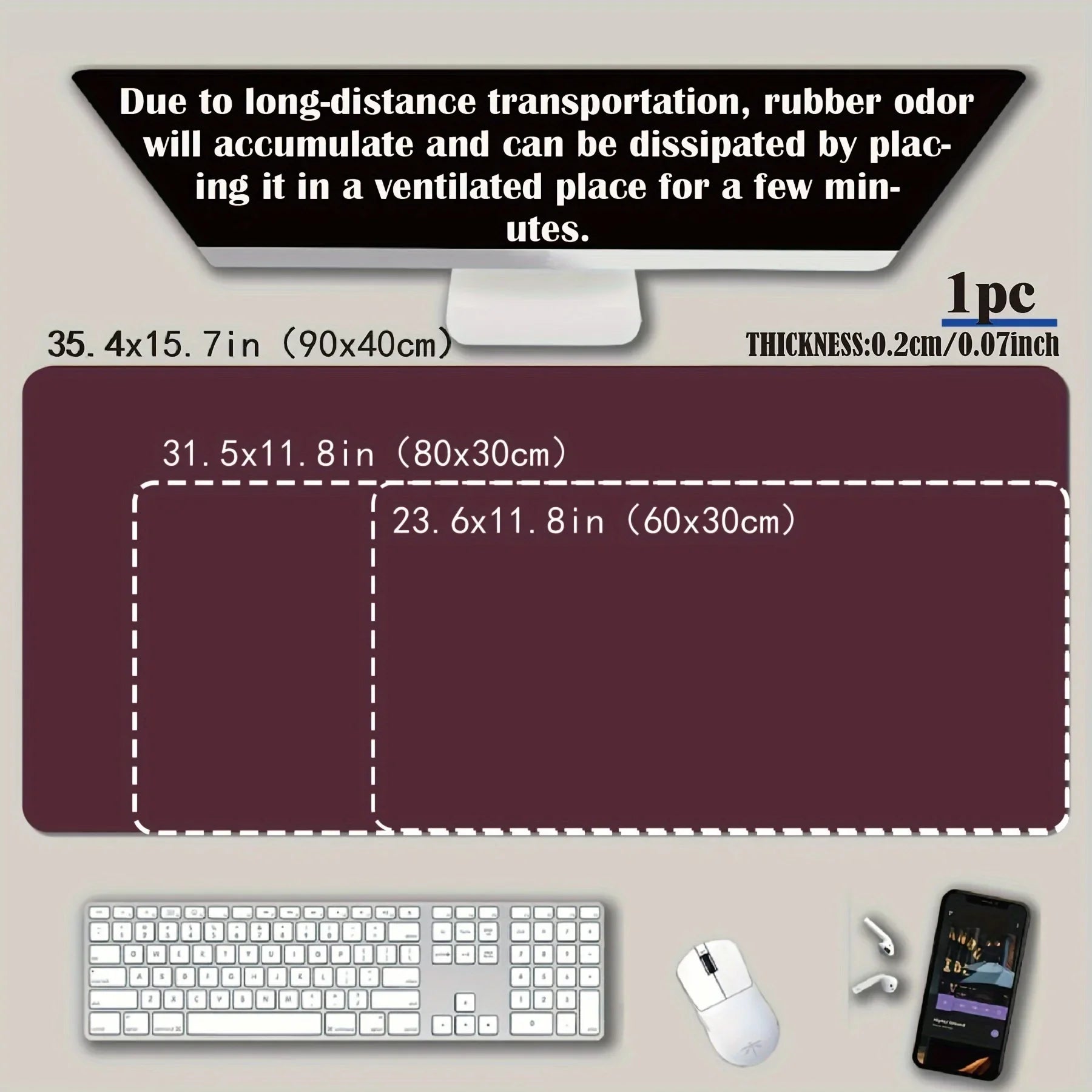 Sports Car Design Gaming Mouse Pad Anti-Slip Rubber Base Extended Desk Mat for Home Office or Gaming