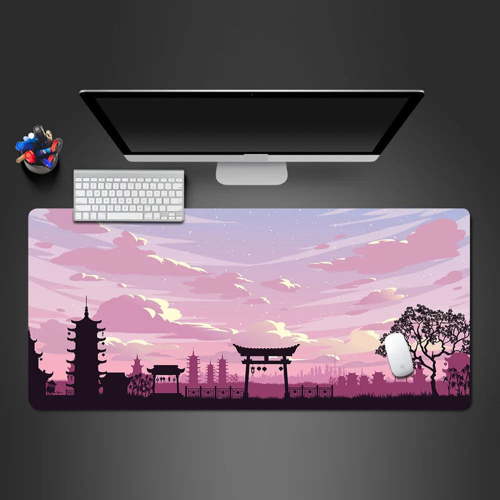 Sakura Landscape Large Desk Mouse Pad in Varied Sizes for Gaming Accuracy and Office Productivity