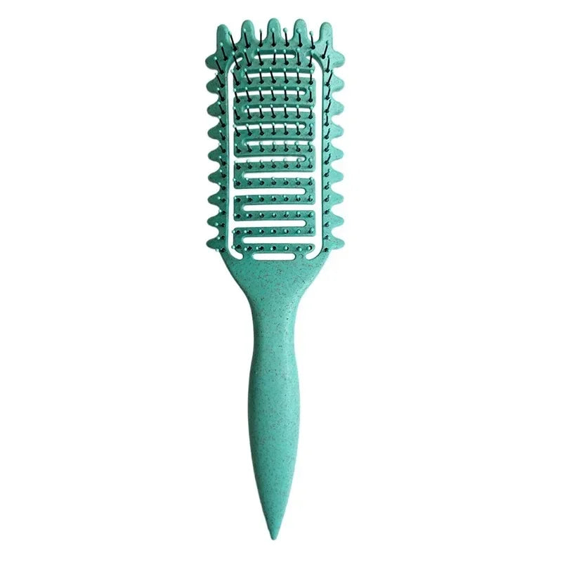 3-in-1 Curl Defining Styling Brush for Curly and Wet Hair with Detangling Vented Hollow Design