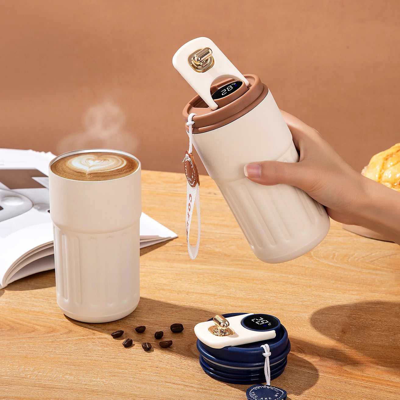 450ML Stainless Steel Thermos Water Bottle LED Temperature Display Coffee Travel Mug Flask