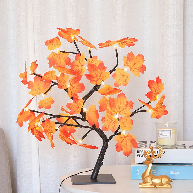 LED ROSE LEAF TABLE LAMP USB Fairy Night Light Christmas Home Party Wedding Decoration