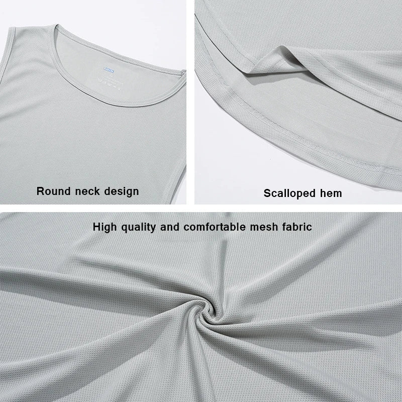 Men’s Sleeveless Gym Tank Top Quick Dry Workout Shirt Bodybuilding Fitness Basketball Training Vest