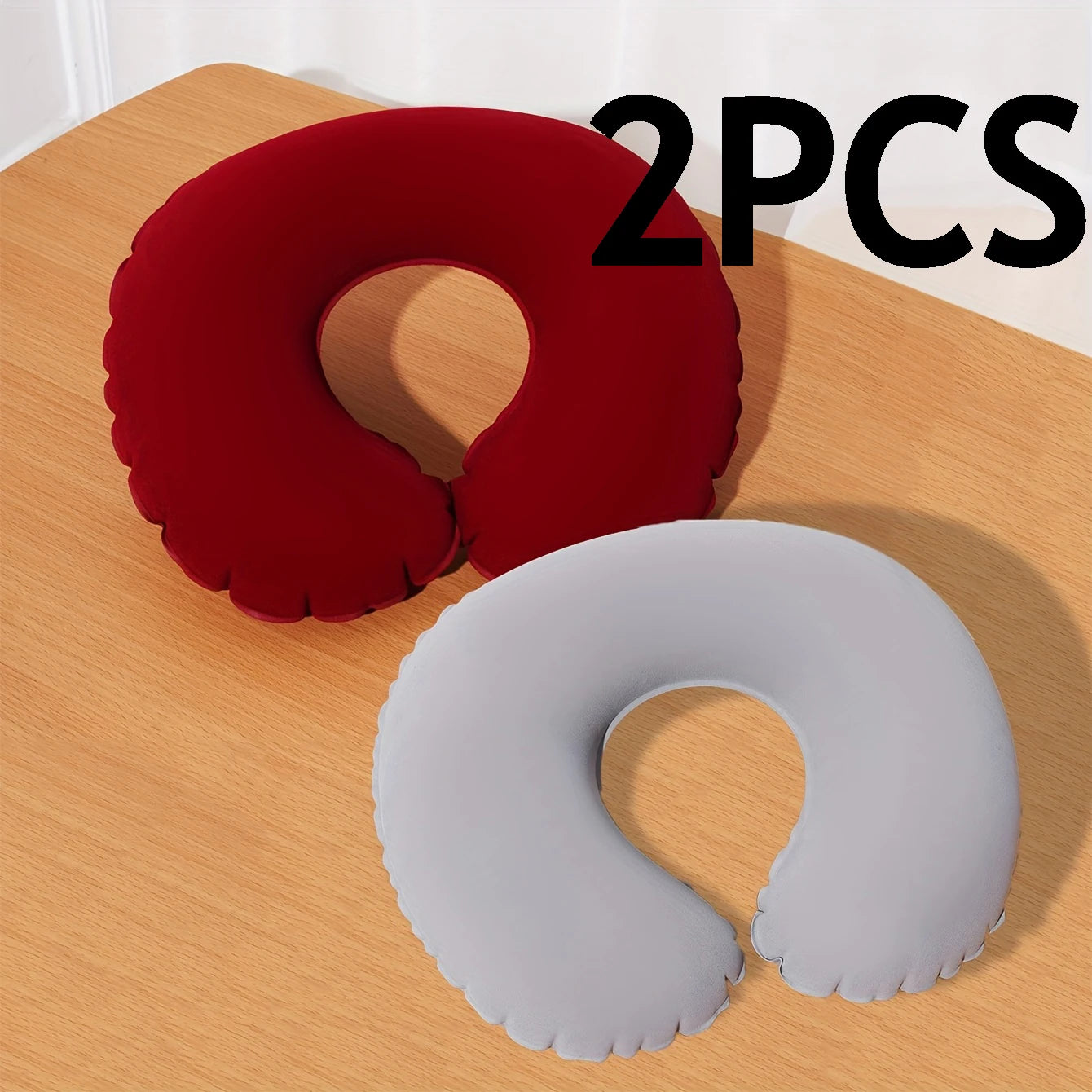Inflatable U-Shaped Neck Pillow 2-Pack for Travel Comfort, Portable Folding Support – RILIBEGAN