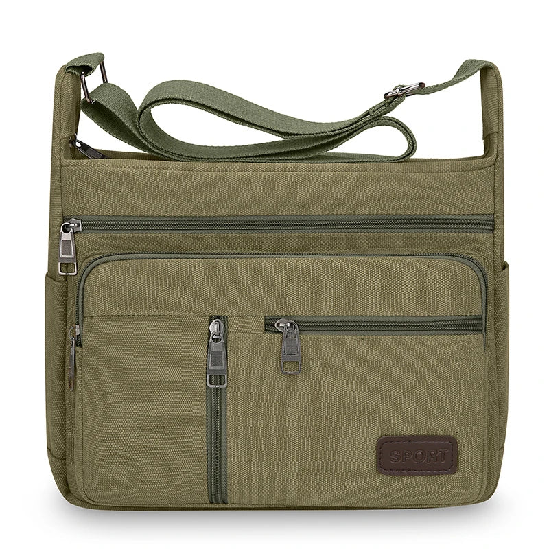 Men's Canvas Shoulder Bag Casual Tote Crossbody Travel Messenger Handbag Fashion High Quality