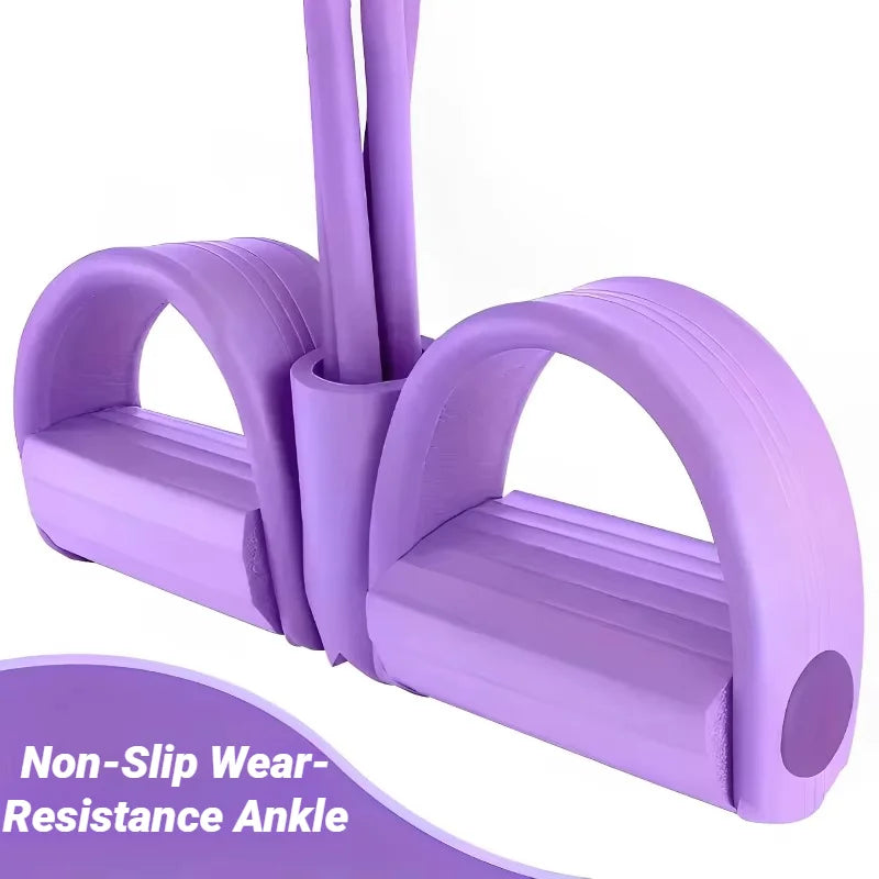 Four-Tube Pedal Tensioner Multi-Functional Fitness Equipment Yoga Elastic Band Home Gym Trainer