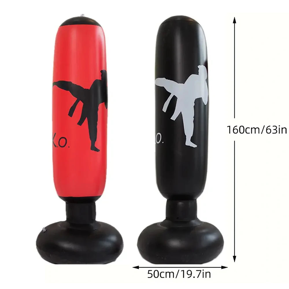 Inflatable Boxing Punching Bag 160cm Free Standing KO Style Martial Arts Training Column