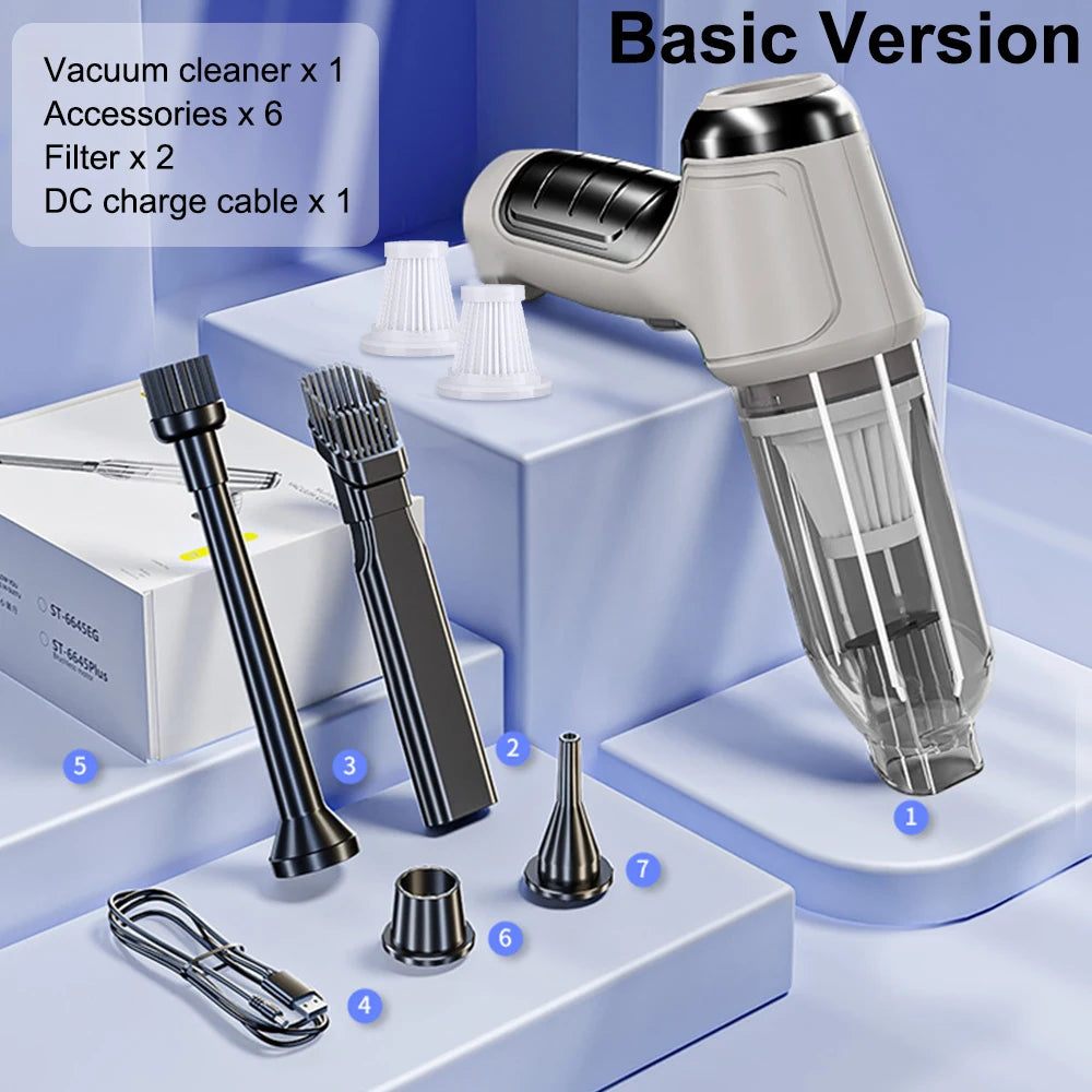 Wireless Car Vacuum Cleaner 95000Pa Strong Suction – Handheld Portable Mini Cleaner for Car & Home