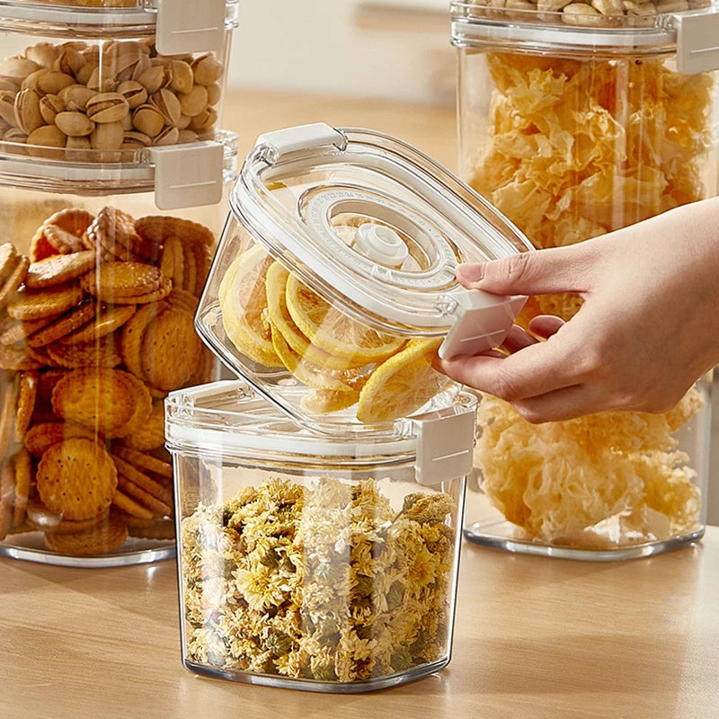 Vacuum Sealed Food Storage Container Airtight Moisture Proof Electric Jar for Dry Foods Pantry