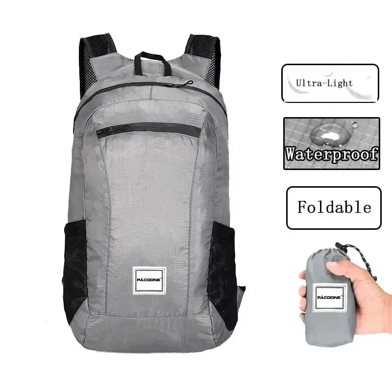 PACOONE 20L Ultralight Waterproof Hiking Backpack Foldable Portable Outdoor Travel Bag for Men Women