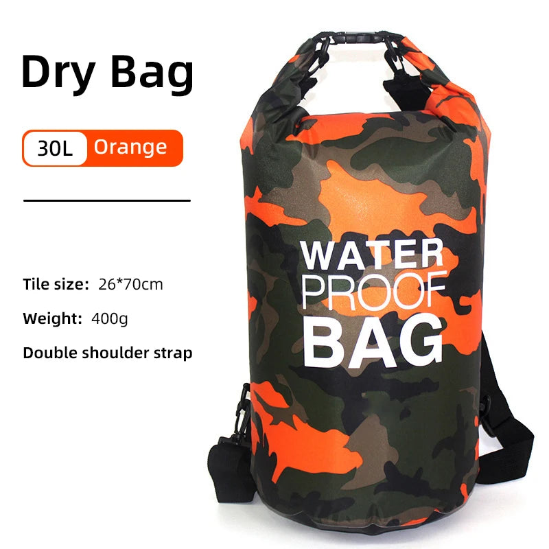 Waterproof 30L 15L Dry Bag Backpack with Wet Separation Pocket for Kayaking Boating Outdoor Kit Pack