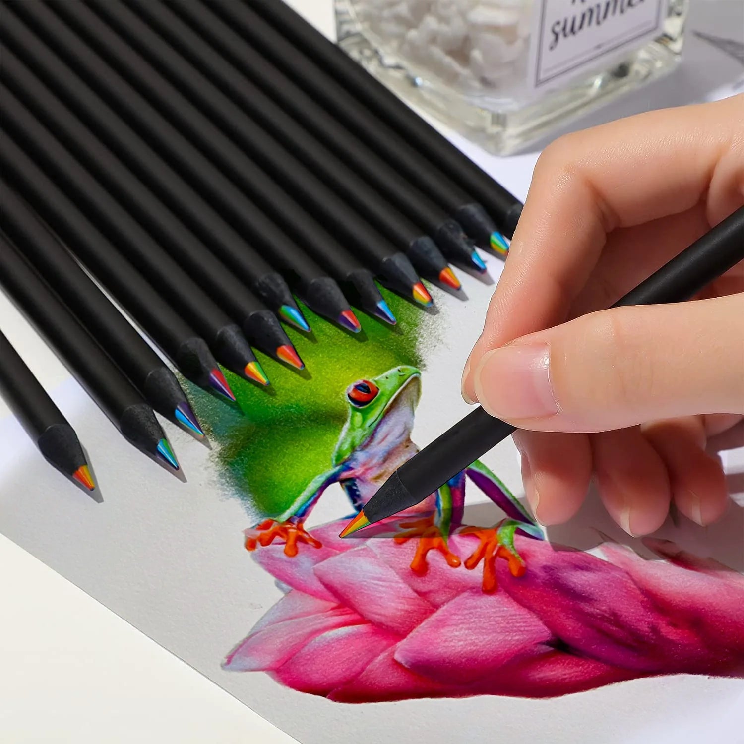 Rainbow Gradient Colour Pencils for Kids | 10 PCs Kawaii Art Drawing Set