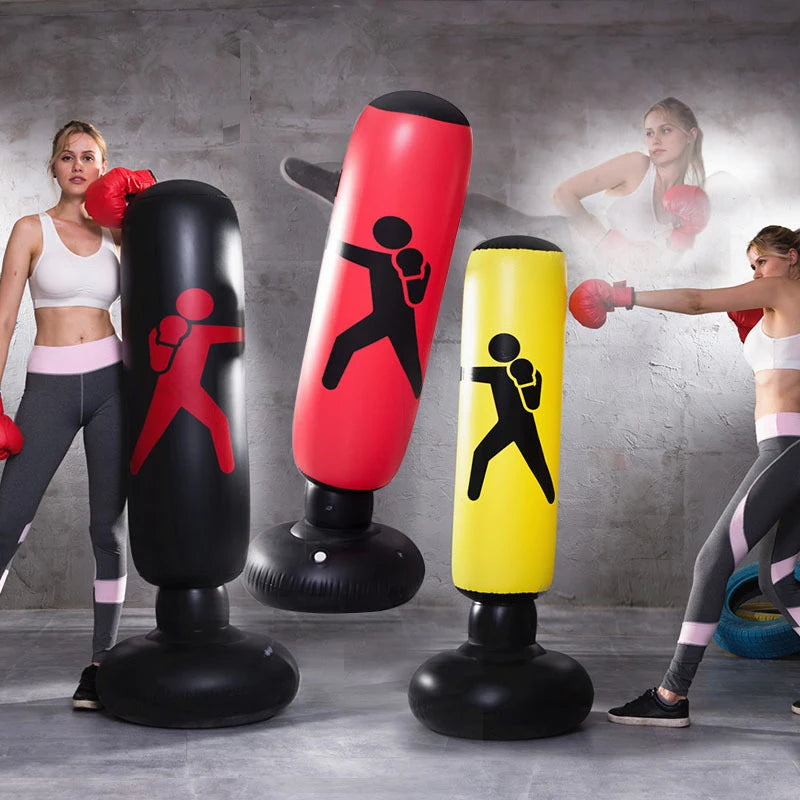 160 cm Inflatable Punching Bag Freestanding Boxing Bop Bag for Kids and Adults Home Training