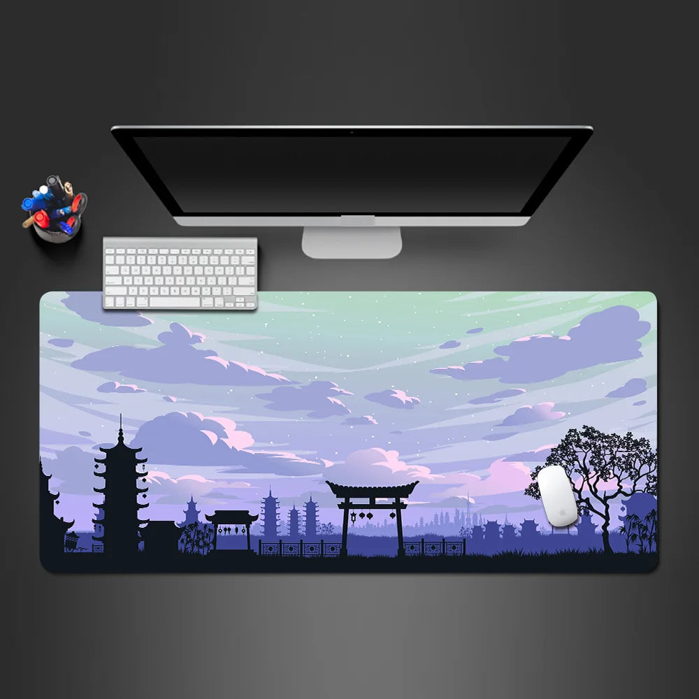 Sakura Landscape Large Desk Mouse Pad in Varied Sizes for Gaming Accuracy and Office Productivity