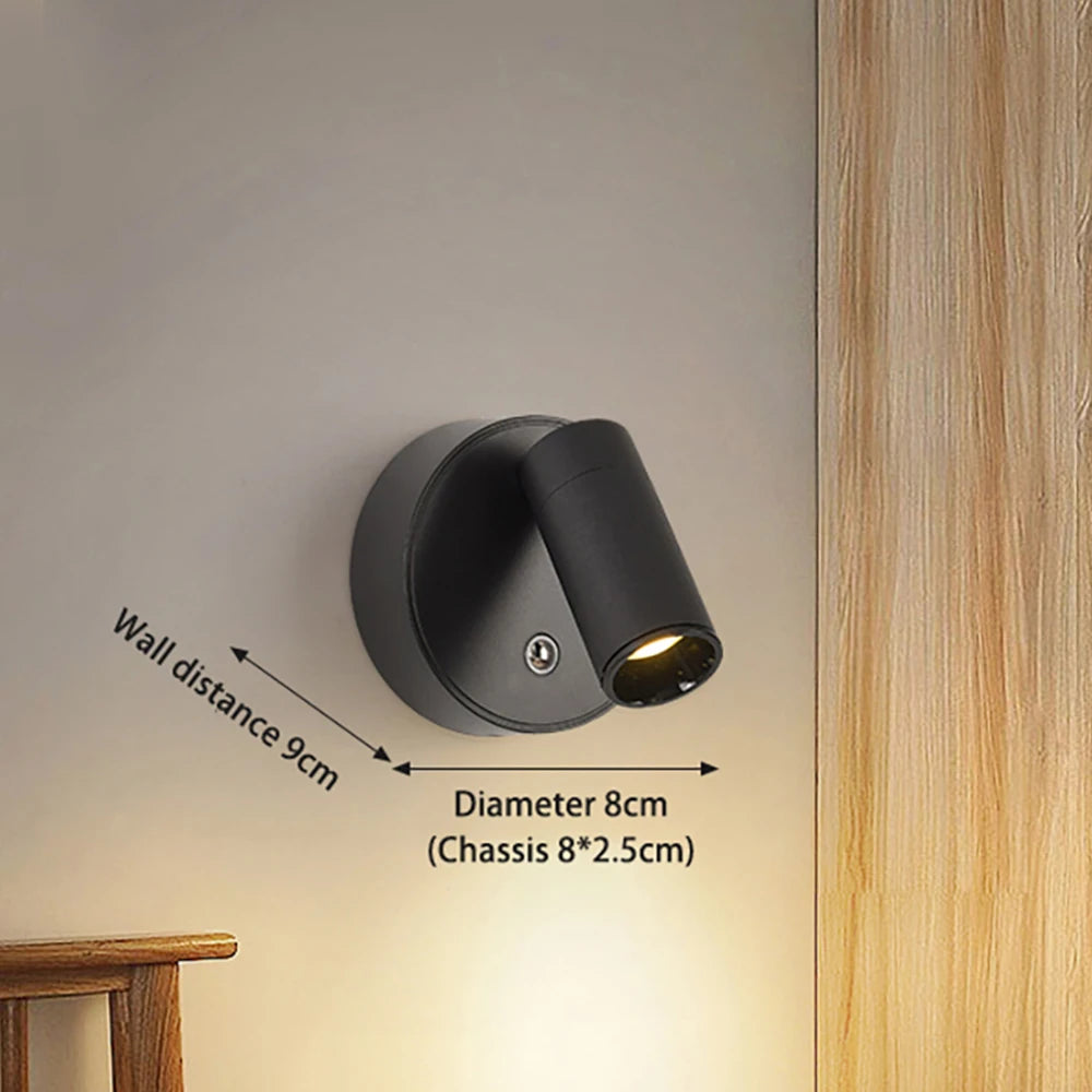 LED Magnetic Rechargeable Wall Lamp – Wireless, No Drilling, Portable Bedside Light