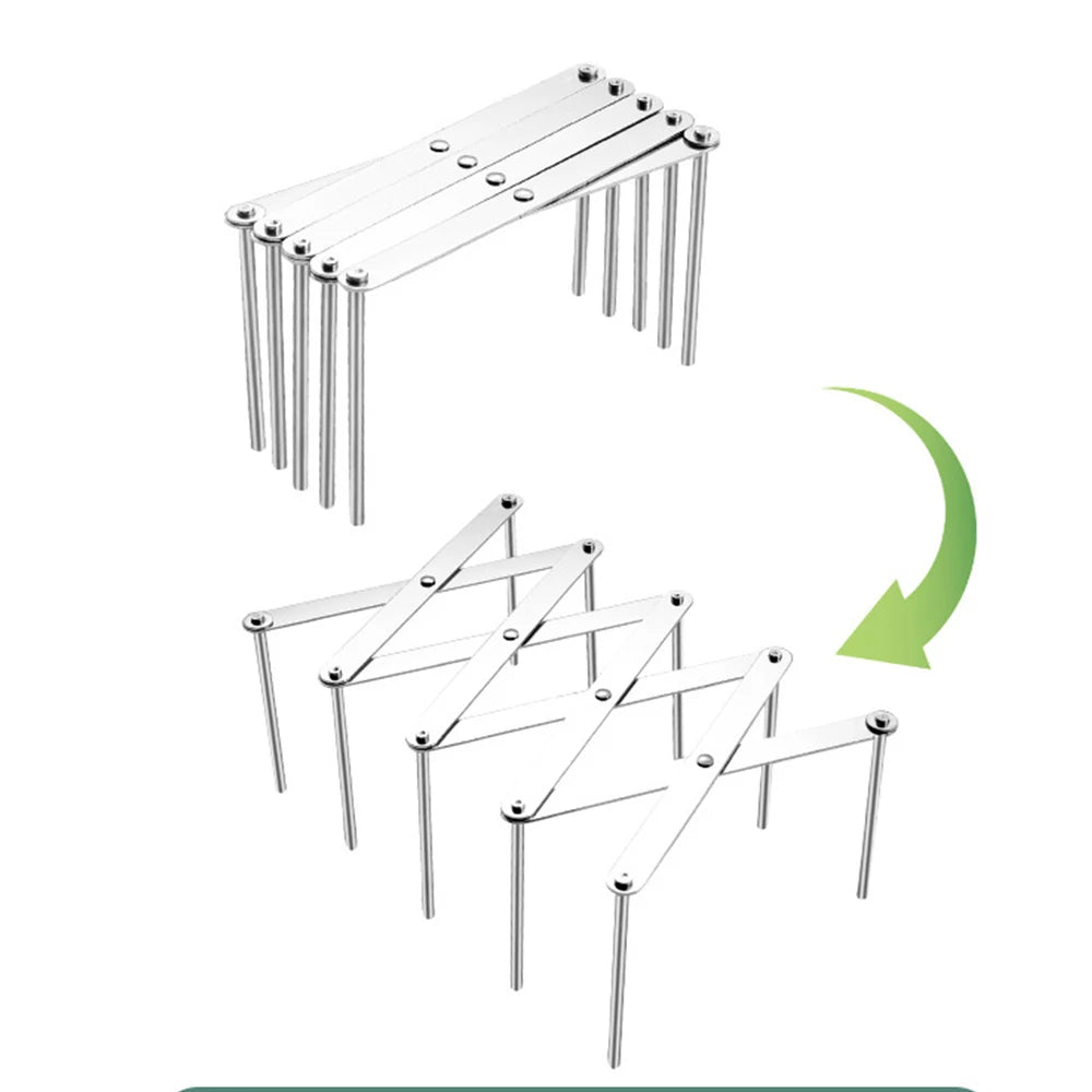 Retractable Stainless Steel Pot Lid Rack Foldable Dish Plate Holder Kitchen Storage Organiser