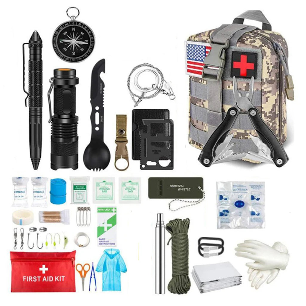 Survival First Aid Kit Full Outdoor MOLLE Trauma Bag for Camping, Hiking & Emergency Preparedness