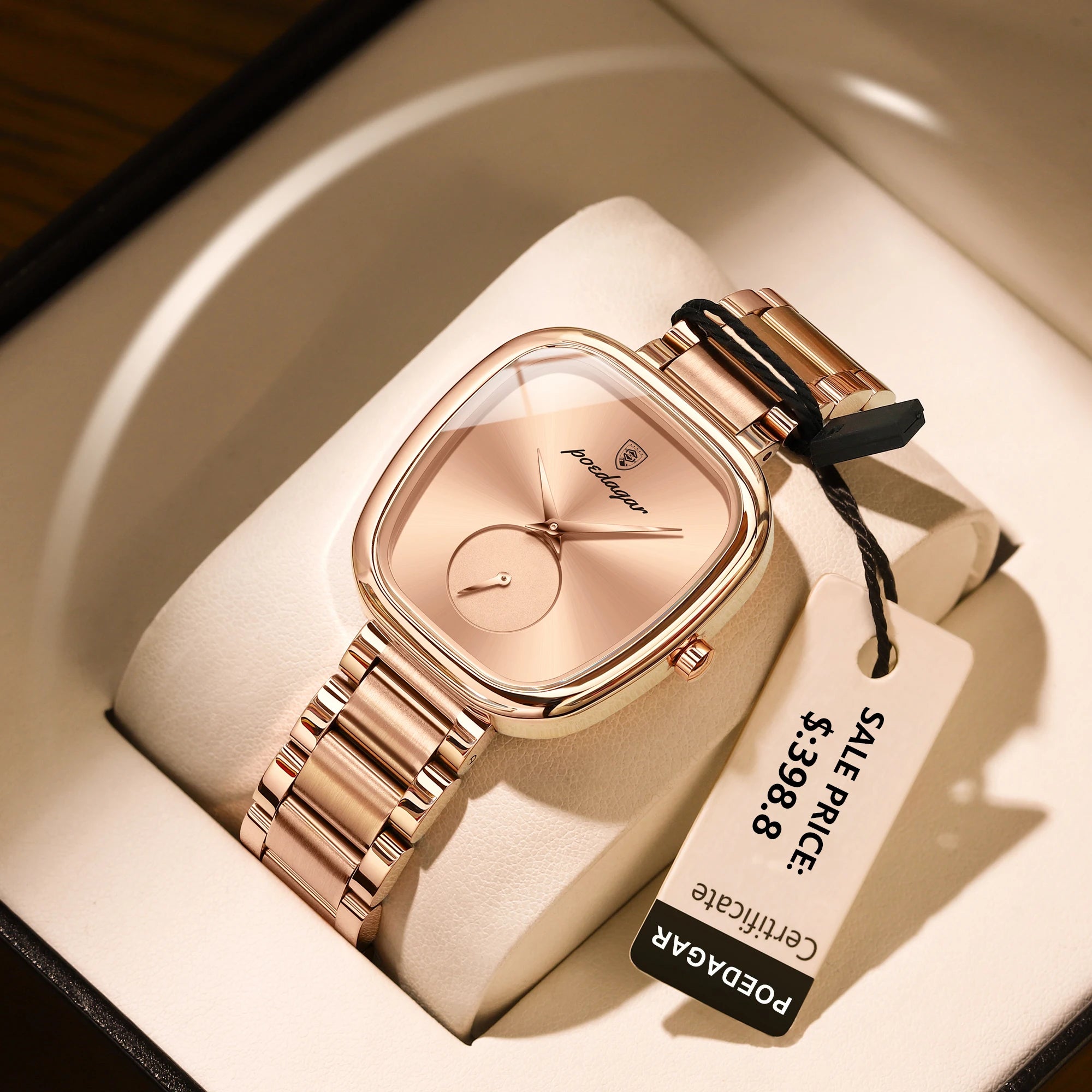 POEDAGAR Luxury Women's Quartz Watch Waterproof Stainless Steel Elegant Ladies Fashion Clock