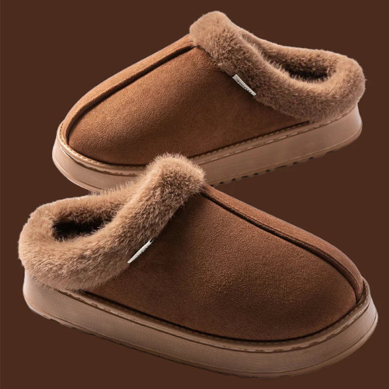 Women's Winter Autumn Non-Slip Indoor Slippers Plush Fleece Lined Warm Cotton House Shoes Comfort