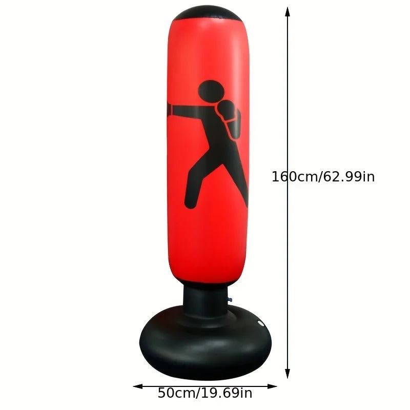 160 cm Inflatable Punching Bag Freestanding Boxing Bop Bag for Kids and Adults Home Training