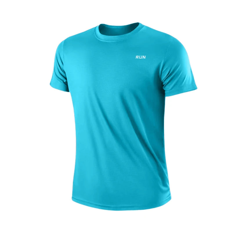 Men's Polyester Quick Dry Gym T-Shirt Short Sleeve Moisture-Wicking Running Training Sports Top