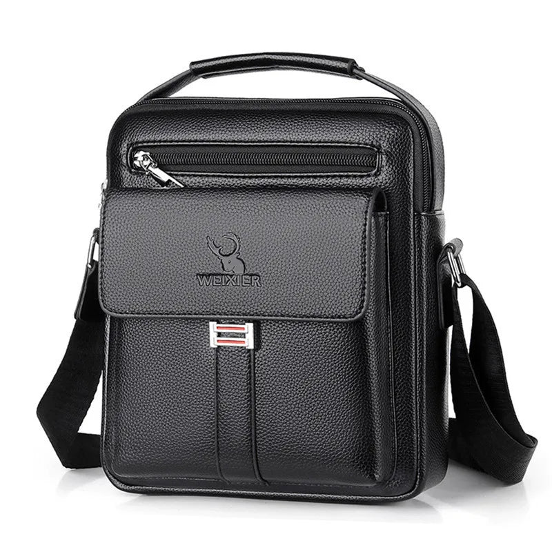 MEN'S VINTAGE PU LEATHER CROSSBODY BAG Waterproof Large Capacity Messenger Shoulder Handbag