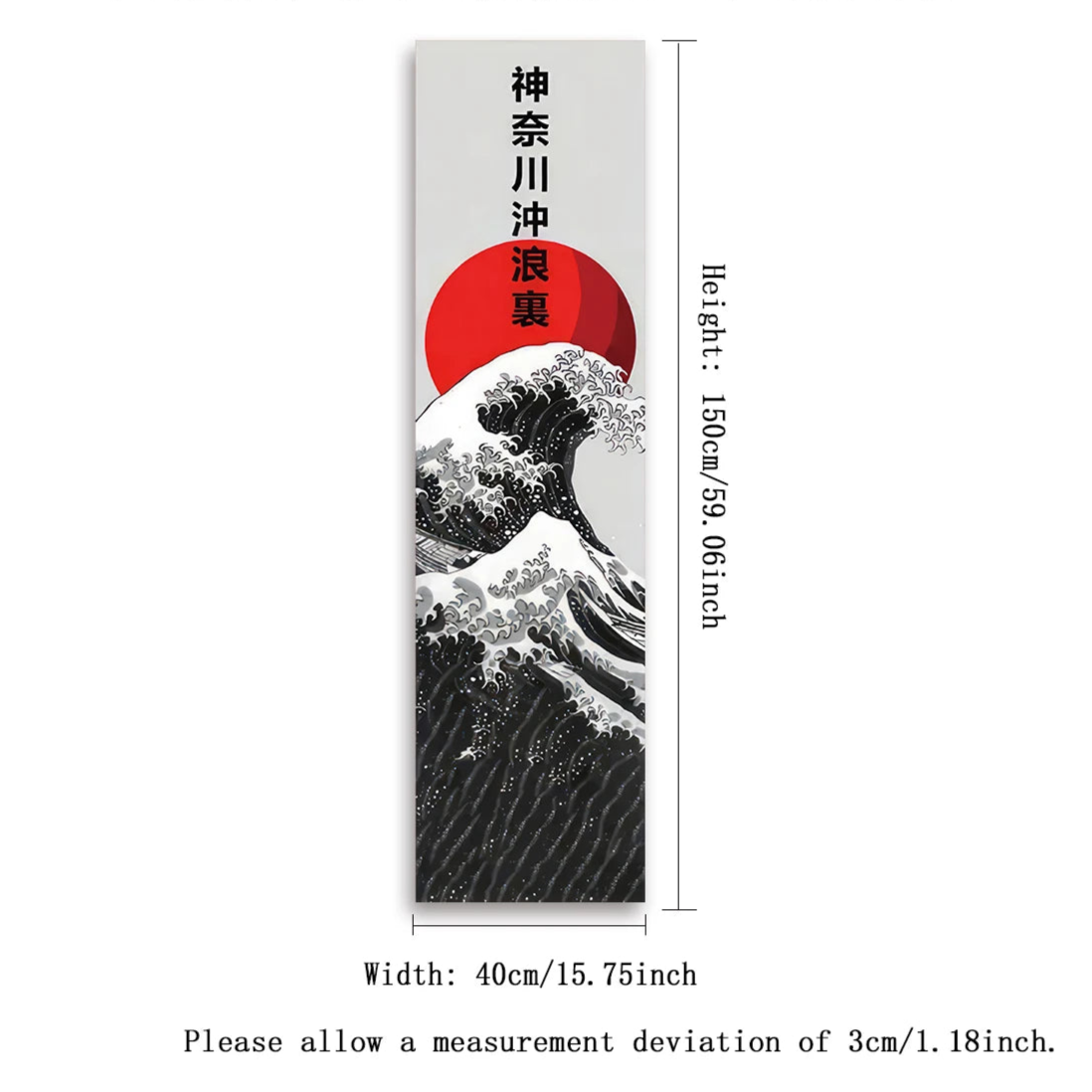 Japanese Ocean Waves Tapestry Red Sun Scenic Wall Hanging Home Bedroom Living Room Decoration