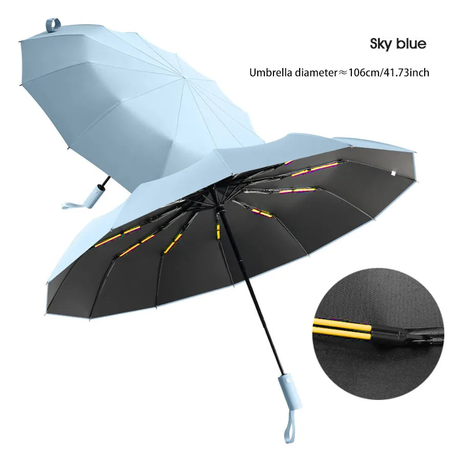 Reinforced 24-Bone Wind-Resistant Umbrella with Anti-UV Protection for All-Weather Automatic Use