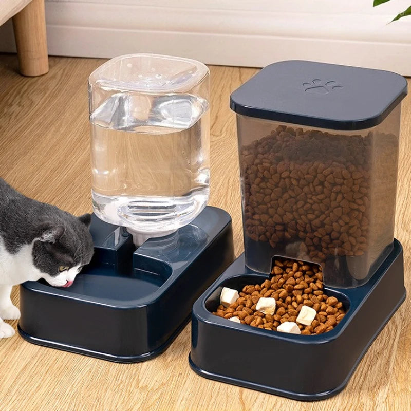 Automatic Cat and Dog Feeder with Drinker Set | Smart Portion Control Pet Bowl | No Battery Needed