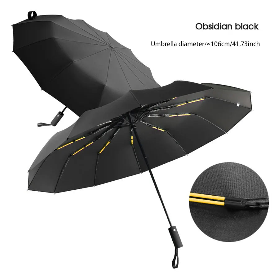 Reinforced 24-Bone Wind-Resistant Umbrella with Anti-UV Protection for All-Weather Automatic Use