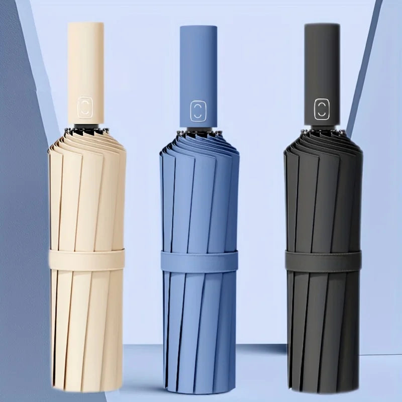 Reinforced 24-Bone Wind-Resistant Umbrella with Anti-UV Protection for All-Weather Automatic Use