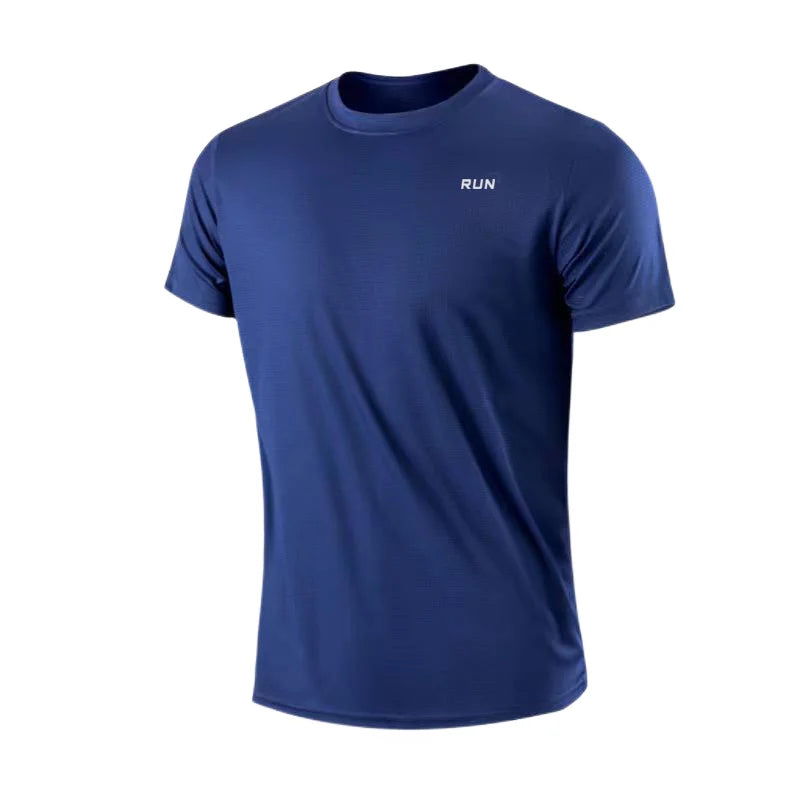 Men's Polyester Quick Dry Gym T-Shirt Short Sleeve Moisture-Wicking Running Training Sports Top