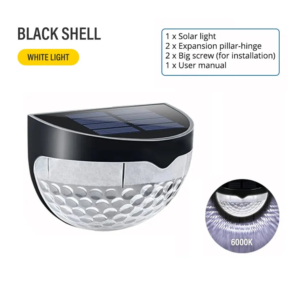 SHUSTAR LED Solar Fence Lights Outdoor Waterproof Wall Lamps for Garden Terrace Path Decoration