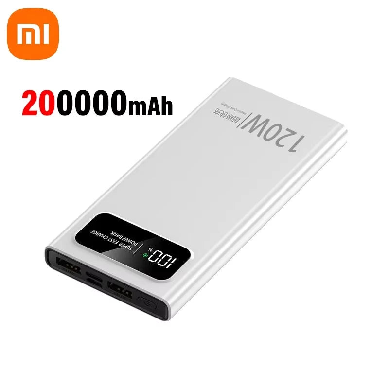 XIAOMI 200000mAh Power Bank 120W Super Fast Charging LED Display High Capacity for iPhone Samsung