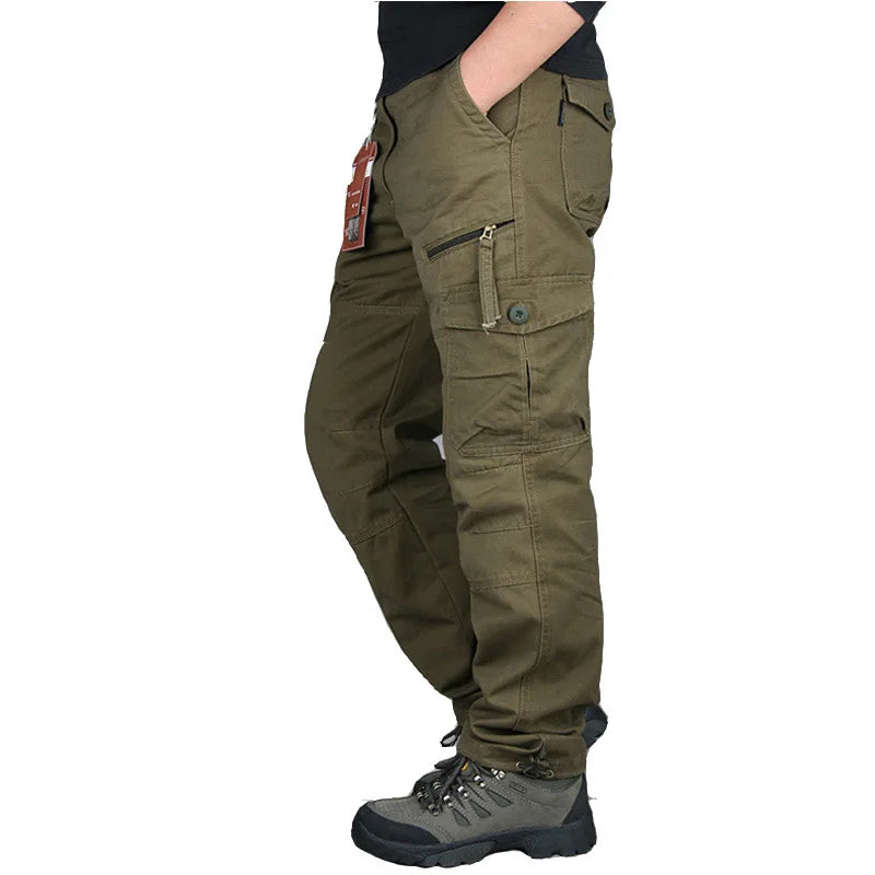 Men’s Autumn Cotton Cargo Pants Tactical Work Trousers Casual Military Outdoor Wear For Men Durable