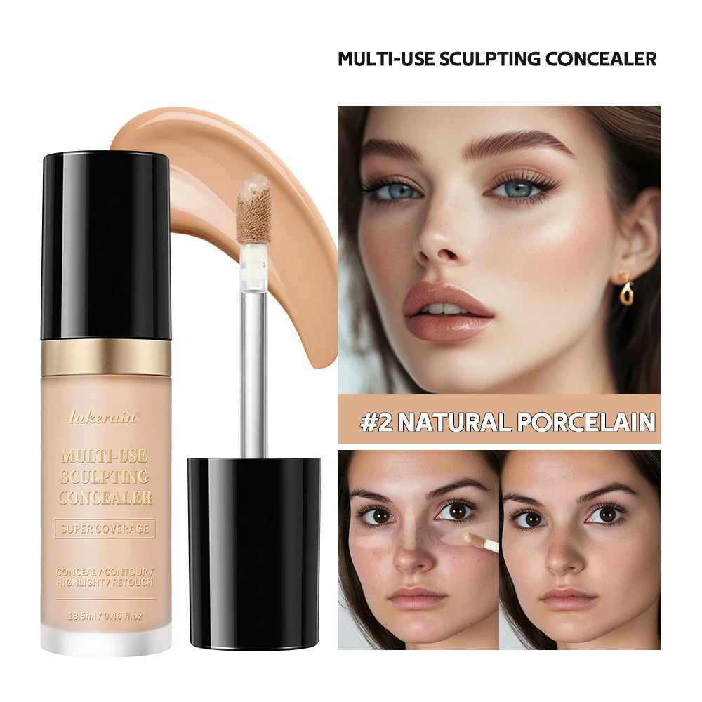LAKERAIN Multi-Use Sculpting Concealer Matte Foundation Cream Oil-Free Long-Lasting Coverage