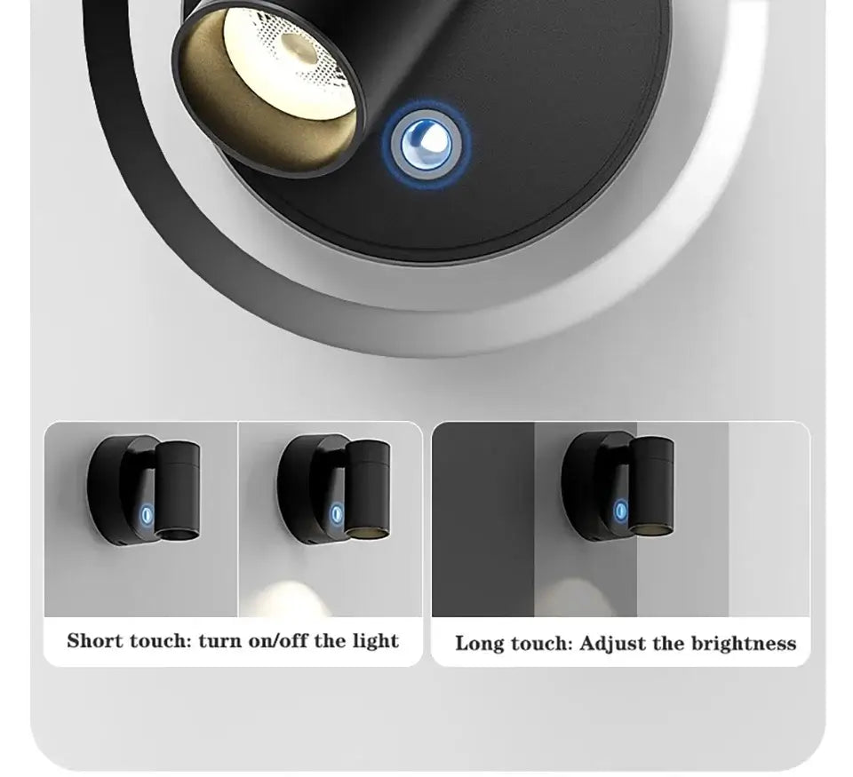 LED Magnetic Rechargeable Wall Lamp – Wireless, No Drilling, Portable Bedside Light