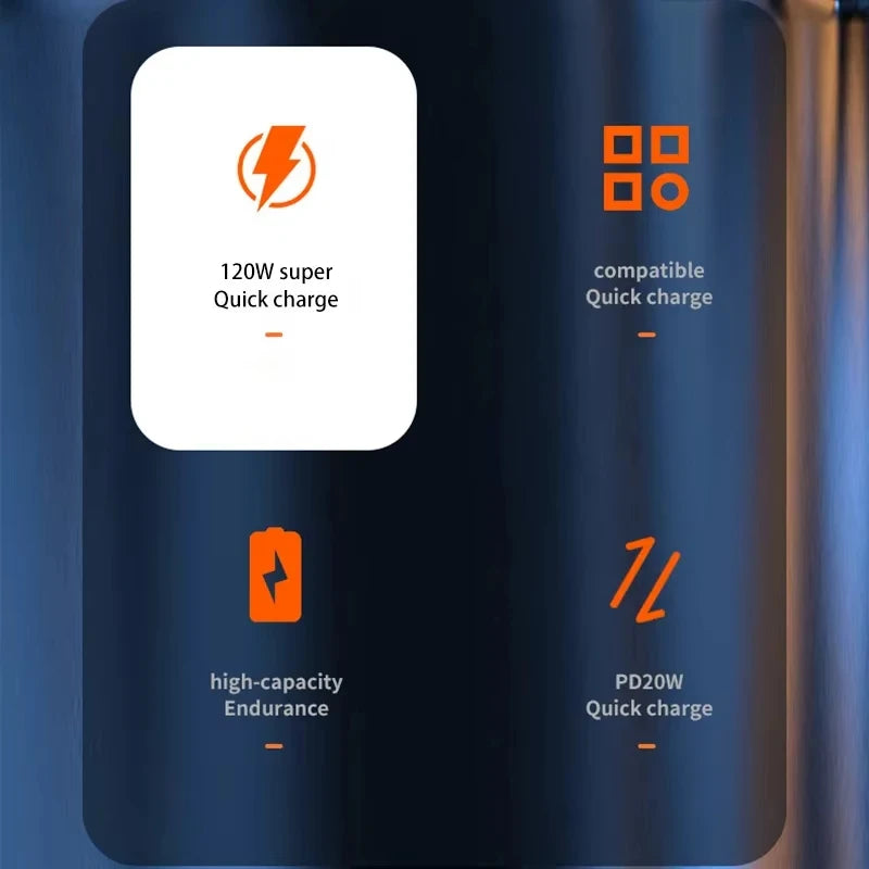 XIAOMI 200000mAh Power Bank 120W Super Fast Charging LED Display High Capacity for iPhone Samsung