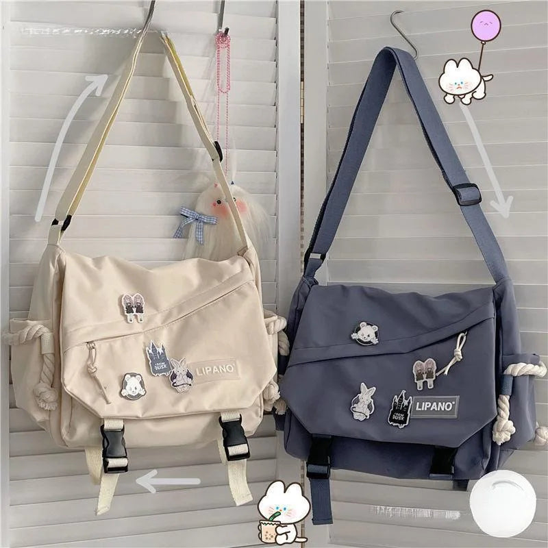 Hong Kong Style Artistic Korean Street Photography Shoulder Bag Student Crossbody Messenger Bag