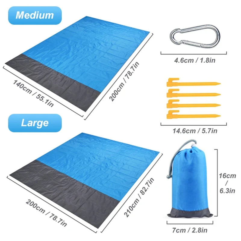 Waterproof Extra Large Beach Mat – Outdoor Camping, Sand-Free, Folding, Lightweight Picnic Blanket