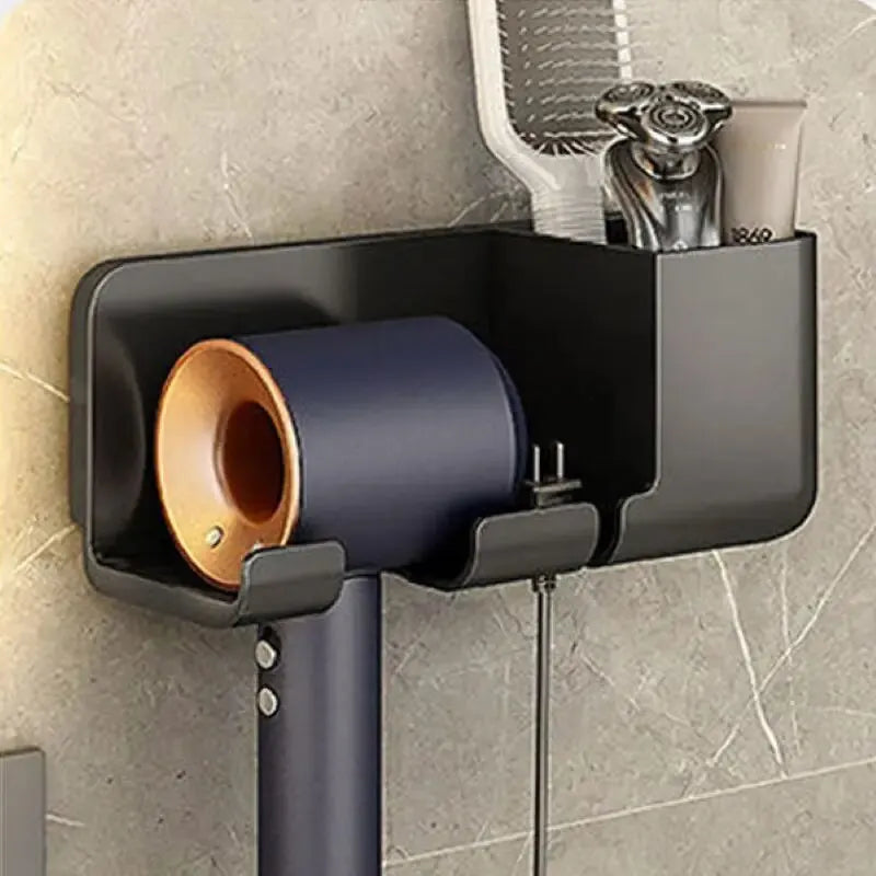 1PC Hair Dryer Storage Rack – Wall Mounted, No-Drill Bathroom Organizer