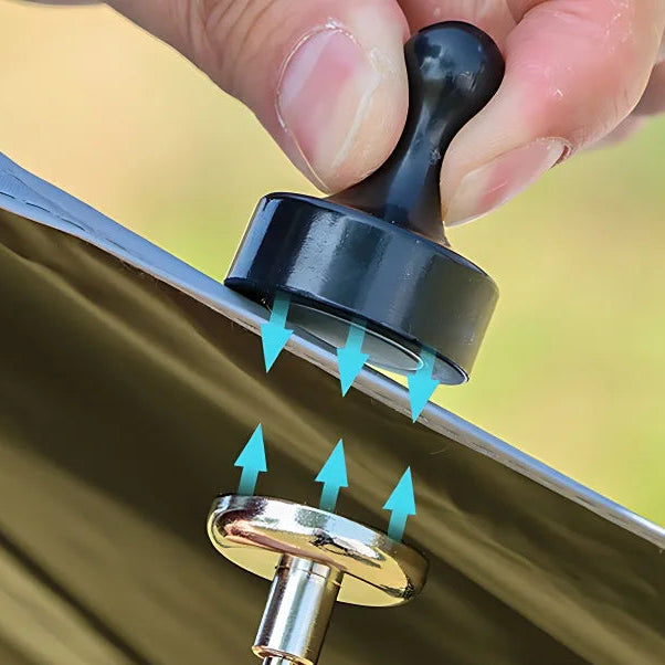 Magnetic Camping Hook Strong Suction Carabiner Hanger for Tent, Canopy Outdoor & Multifunctional Use