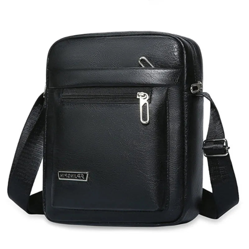 MEN'S VINTAGE PU LEATHER CROSSBODY BAG Waterproof Large Capacity Messenger Shoulder Handbag