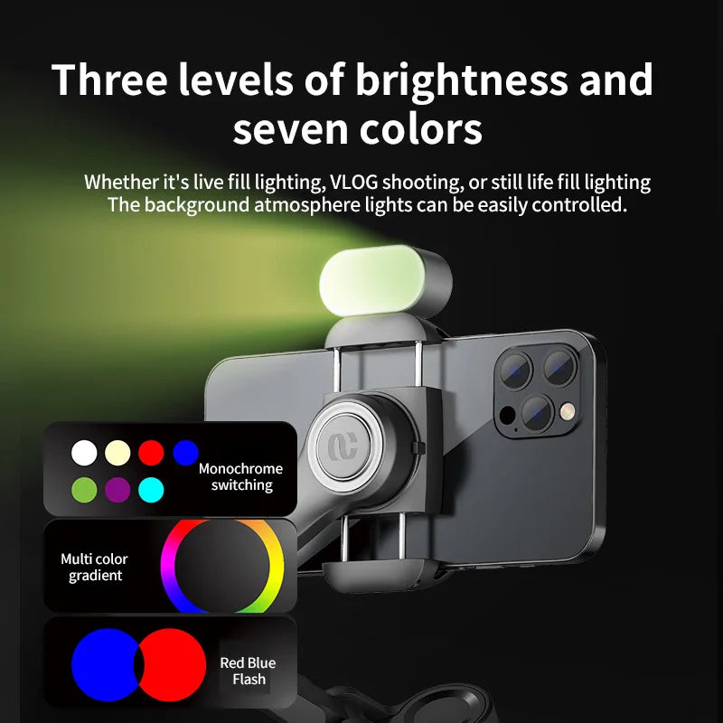 AOCHUAN 3-Axis Handheld Smartphone Gimbal Stabilizer with Fill Light Face Tracking Vlog Smart XE