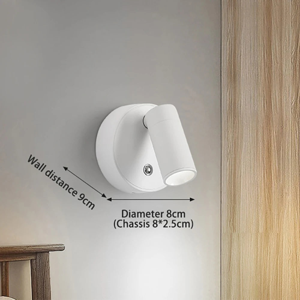 LED Magnetic Rechargeable Wall Lamp – Wireless, No Drilling, Portable Bedside Light
