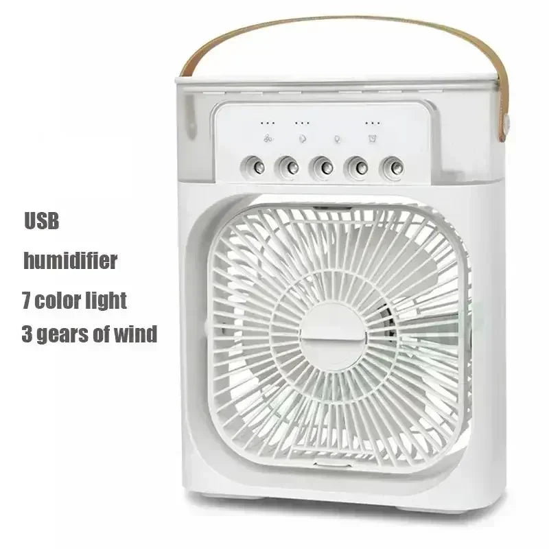 KUALOOL 3-in-1 Portable Mini Air Conditioner Fan Humidifier Cooling Fan with LED Night Light