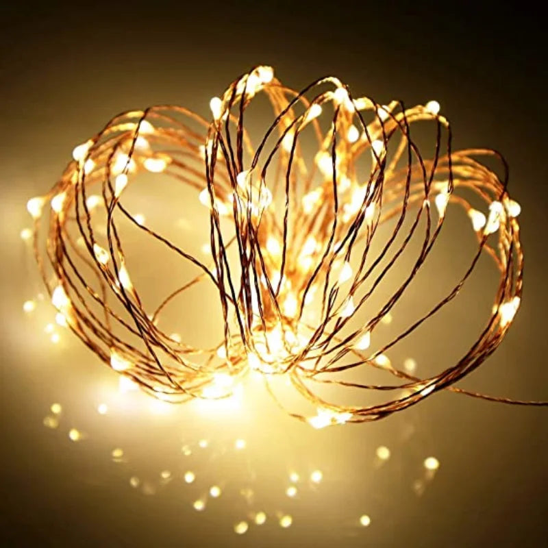 Battery-Powered Fairy Lights - Copper Wire String Lights for Weddings, Parties & Home Decor