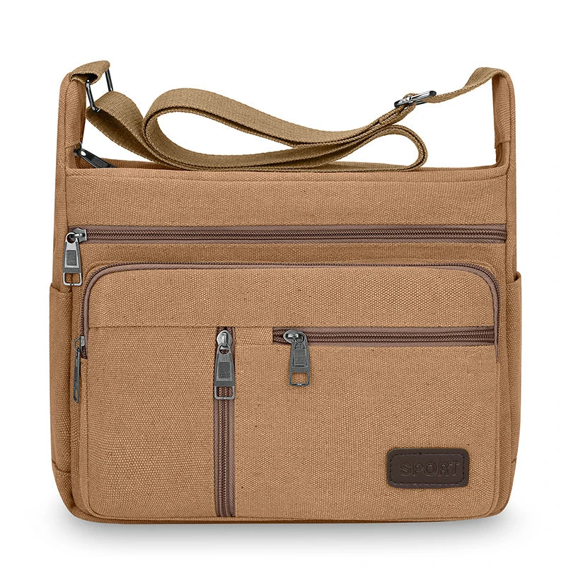 Men's Canvas Shoulder Bag Casual Tote Crossbody Travel Messenger Handbag Fashion High Quality