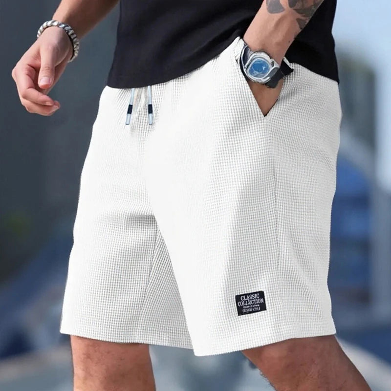 Men’s Breathable Textured Casual Sports Shorts, Summer Beach Wear, Daily Comfort & Active Lifestyle