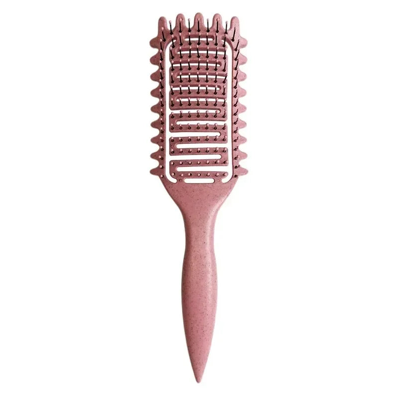 3-in-1 Curl Defining Styling Brush for Curly and Wet Hair with Detangling Vented Hollow Design
